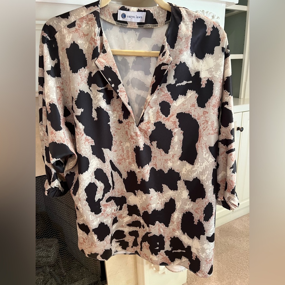 Caryn Lawn Animal Print Blouse
